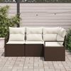 vidaXL Garten-Sofa-Set mit Kissen mit Speicher 4 pcs Braun und Creme