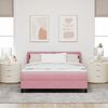 vidaXL Boxspringbett mit Matratze mit Kopfteil Rosa 140 x 200 cm Samt