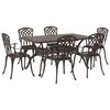 vidaXL Garten Essgruppe 7 stk. Bronze Aluminium