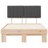 vidaXL Bettgestell mit gepolstertem Kopfteil Dunkelgrau 120 x 190 cm