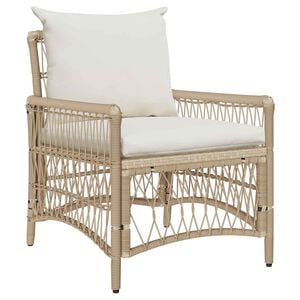 vidaXL Gartenstuhl Beige Poly-Rattan