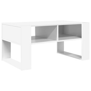 vidaXL Couchtisch mit Speicher Wei&szlig; 92 x 53 x 45 cm Holzwerkstoff