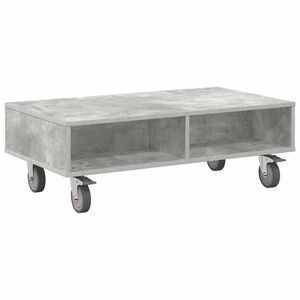 vidaXL Beistelltisch mit R&auml;dern Beton Grau 90 x 50 x 30 cm