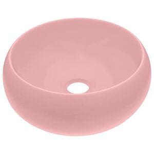 vidaXL Luxuri&ouml;ses Waschbecken Rund Matt Rosa 40x15 cm Keramik