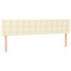 vidaXL Boxspringbett mit Matratze & LED Creme 180x200 cm Kunstleder