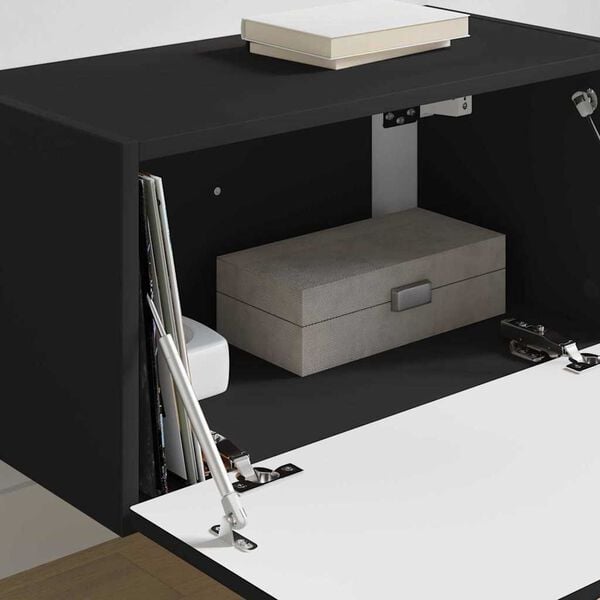 vidaXL TV-Wandschrank Schwarz 60 x 31 x 29,5 cm Holzwerkstoff