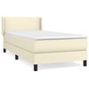 vidaXL Boxspringbett mit Matratze Creme 90x190 cm Kunstleder