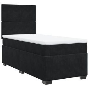 vidaXL Boxspringbett mit Matratze Schwarz 80x200 cm Samt