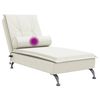vidaXL Massage-Chaiselongue mit Nackenrolle Creme Samt