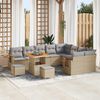vidaXL Garten-Sofa-Set mit Kissen 12 pcs Beige und Hellgrau
