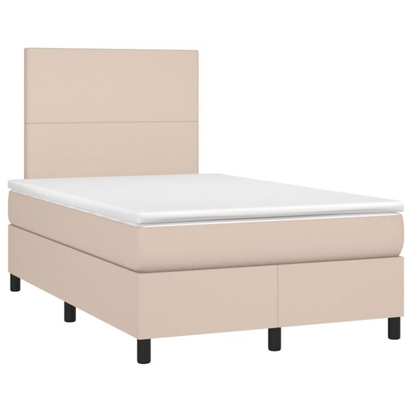vidaXL Boxspringbett Matratze Cappuccino-Braun 120x190 cm Kunstleder