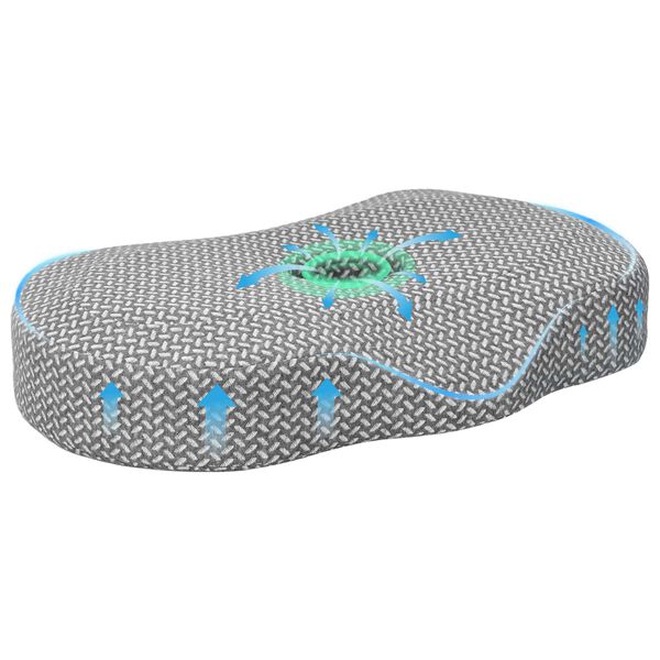 vidaXL Nackenst&uuml;tzkissen Grau 53 x 34,5 x 10,5 cm Viscoschaum