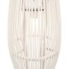 vidaXL Pendelleuchte Wei&szlig; Weide 40W 23&times;55 cm Oval E27
