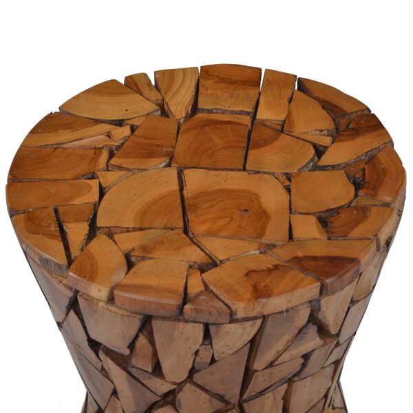 vidaXL Mosaik Hocker Braun Massivholz Teak
