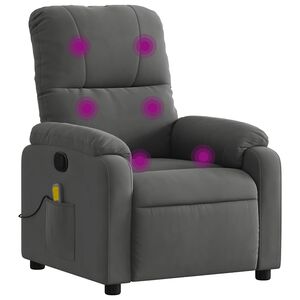 vidaXL Massagesessel Dunkelgrau Mikrofasergewebe
