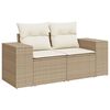 vidaXL 13-tlg. Garten-Sofagarnitur mit Kissen Beige Poly Rattan