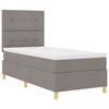 vidaXL Boxspringbett mit Matratze mit Kopfteil Taupe 80 x 200 cm Stoff