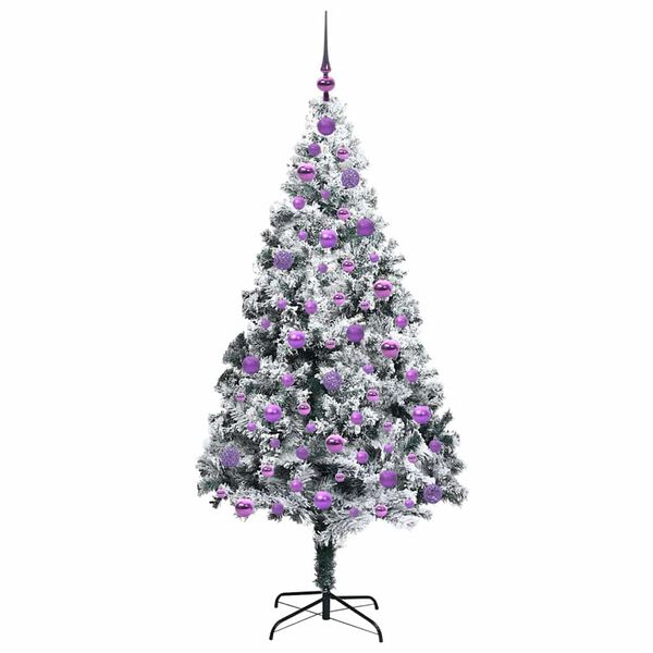 vidaXL Künstlicher Weihnachtsbaum mit 300 LEDs mit Ständer Weiß 180 cm