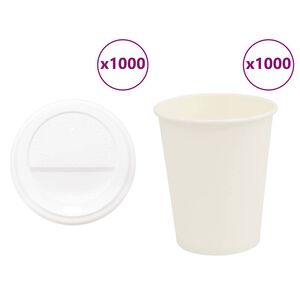 vidaXL Pappbecher mit Deckeln 1000 Stk. 8oz 200ml