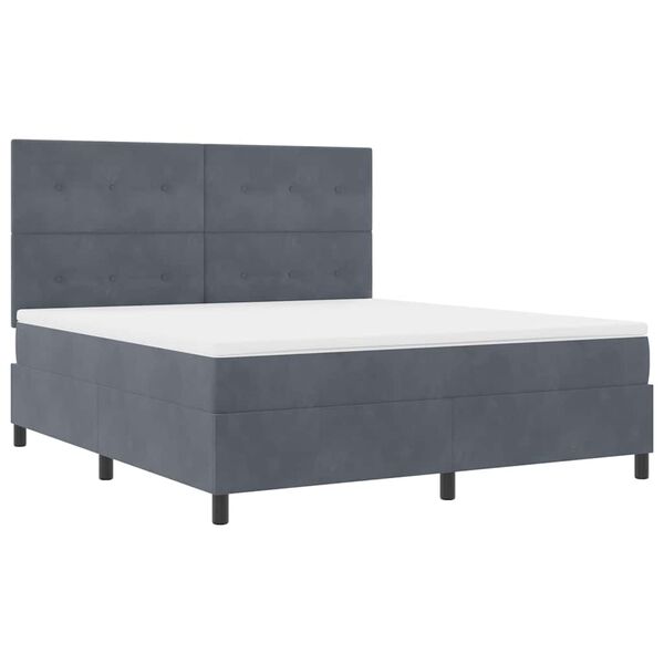 vidaXL Boxspringbett mit Matratze Dunkelgrau 180 x 200 cm Stoff