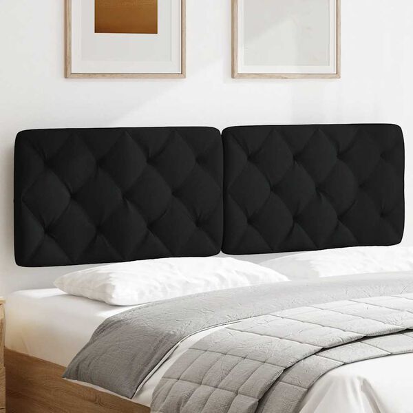vidaXL Kopfteil-Kissen Schwarz 160 cm Stoff