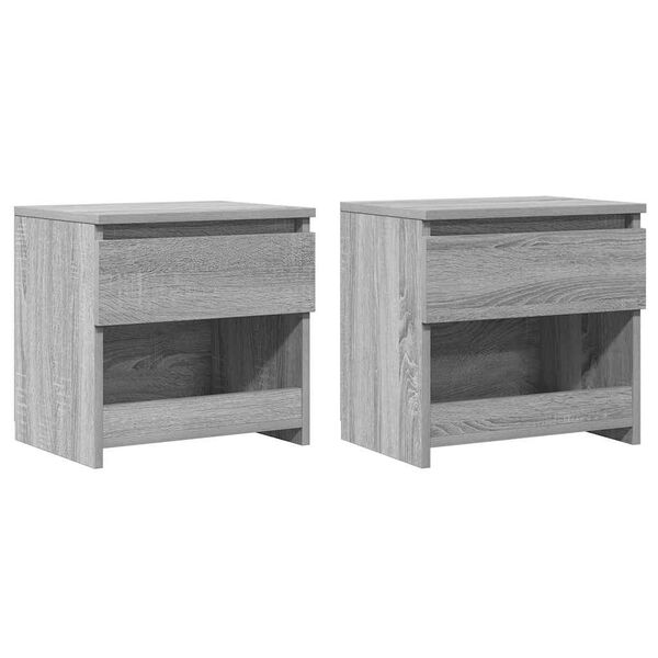 vidaXL Nachttische 2 Stk. Grau Sonoma 40x30x39 cm Holzwerkstoff
