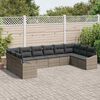 vidaXL Gartensofa-set mit Speicher 10 pcs Grau Poly-Rattan