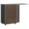 vidaXL Rollschrank mit Schreibtisch MOSS Schwarz Massivholz Kiefer
