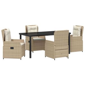 vidaXL Garten Essgruppe 5 pcs Beige und Hellgrau Poly-Rattan