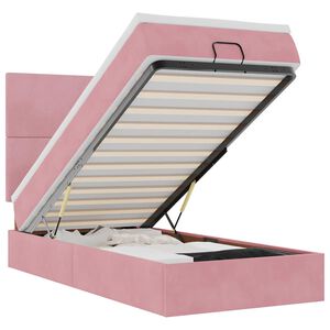 vidaXL Ottoman-Bett mit Matratzen Rosa 80x200 cm Samt