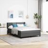 vidaXL Boxspringbett mit Matratze Dunkelgrau 200 x 160 cm Polyester