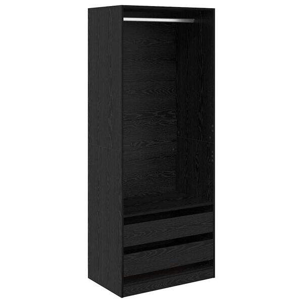 vidaXL Kleiderschrank Schwarz Eichen-Optik 80 x 50 x 200 cm