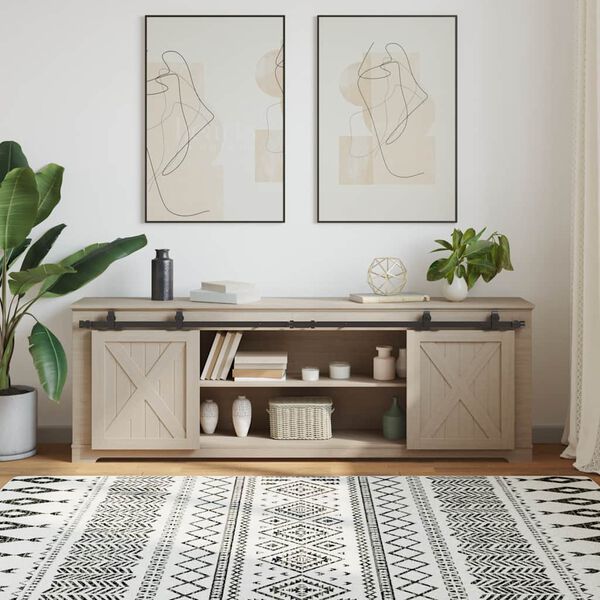 vidaXL Schiebet&uuml;rbeschlag Set f&uuml;r Schrankt&uuml;ren 183 cm Karbonstahl