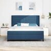 vidaXL Boxspringbett mit Matratze mit Kopfteil Blau 200 x 180 cm Stoff
