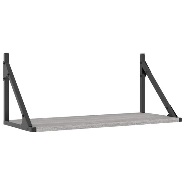 vidaXL Wandregale 2 Stk. Grau Sonoma 60x25x25,5 cm Holzwerkstoff