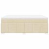 vidaXL Boxspringbett mit Matratze Creme 140x190 cm Stoff