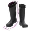 vidaXL Gummistiefel mit Herausnehmbarem Innenfutter Schwarz Gr. 38 PVC