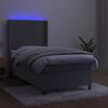 vidaXL Boxspringbett mit Matratze & LED Hellgrau 80x200 cm Samt