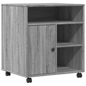 vidaXL Druckerst&auml;nder mit Rollen Grau Sonoma 60x50x67 cm