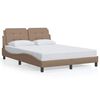 vidaXL Bettgestell ohne Matratze "Zadar" Cappuccino-Braun 140x190 cm Kunstleder