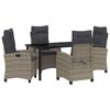 vidaXL Garten Essgruppe mit Kissen 5 pcs Grau Poly-Rattan