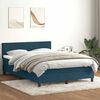 vidaXL Boxspringbett mit Matratze Dunkelblau 140x210 cm Samt