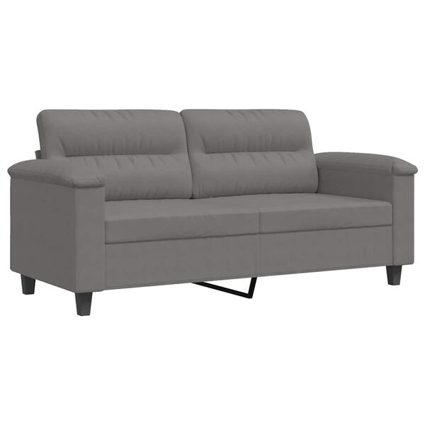vidaXL 2-Sitzer-Sofa Dunkelgrau 140 cm Mikrofasergewebe