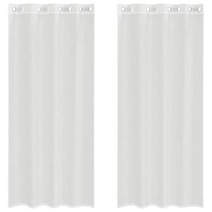 vidaXL Voile Vorh&auml;nge mit &Ouml;sen 2 Stk. Wei&szlig;