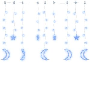 vidaXL Lichterketten Stern und Mond Fernbedienung 138 LED Blau