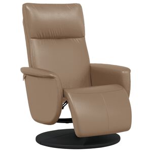 vidaXL Relaxsessel mit Fu&szlig;teil Cappuccino-Braun Kunstleder