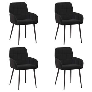 vidaXL Esszimmerst&uuml;hle 4 stk. Samt Schwarz 56,5 x 50 x 85 cm