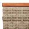 vidaXL Garten-Beistelltische 2 Stk. Beige 55x34x37 cm Poly Rattan Holz