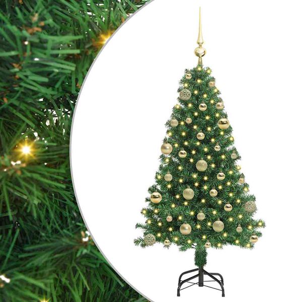vidaXL K&uuml;nstlicher Weihnachtsbaum mit 150 LEDs mit St&auml;nder Gr&uuml;n 120 cm