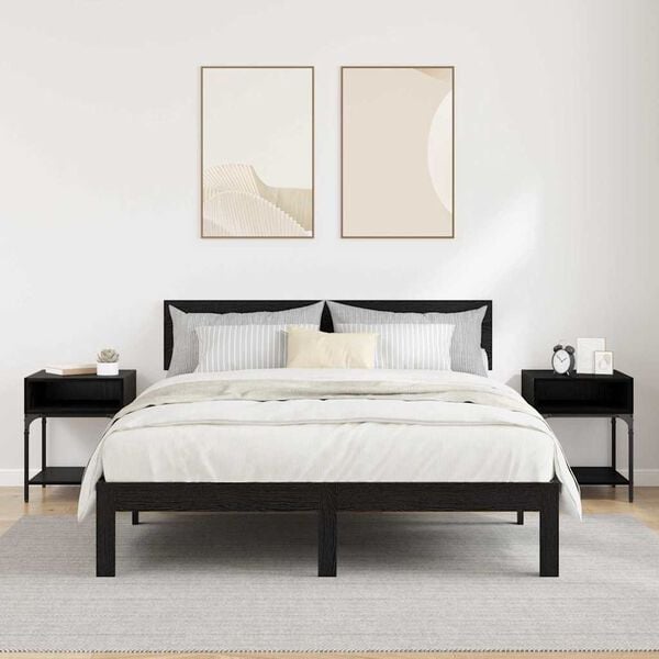 vidaXL Nachttisch 2 pcs Schwarz Eichen-Optik 40 x 40 x 50 cm